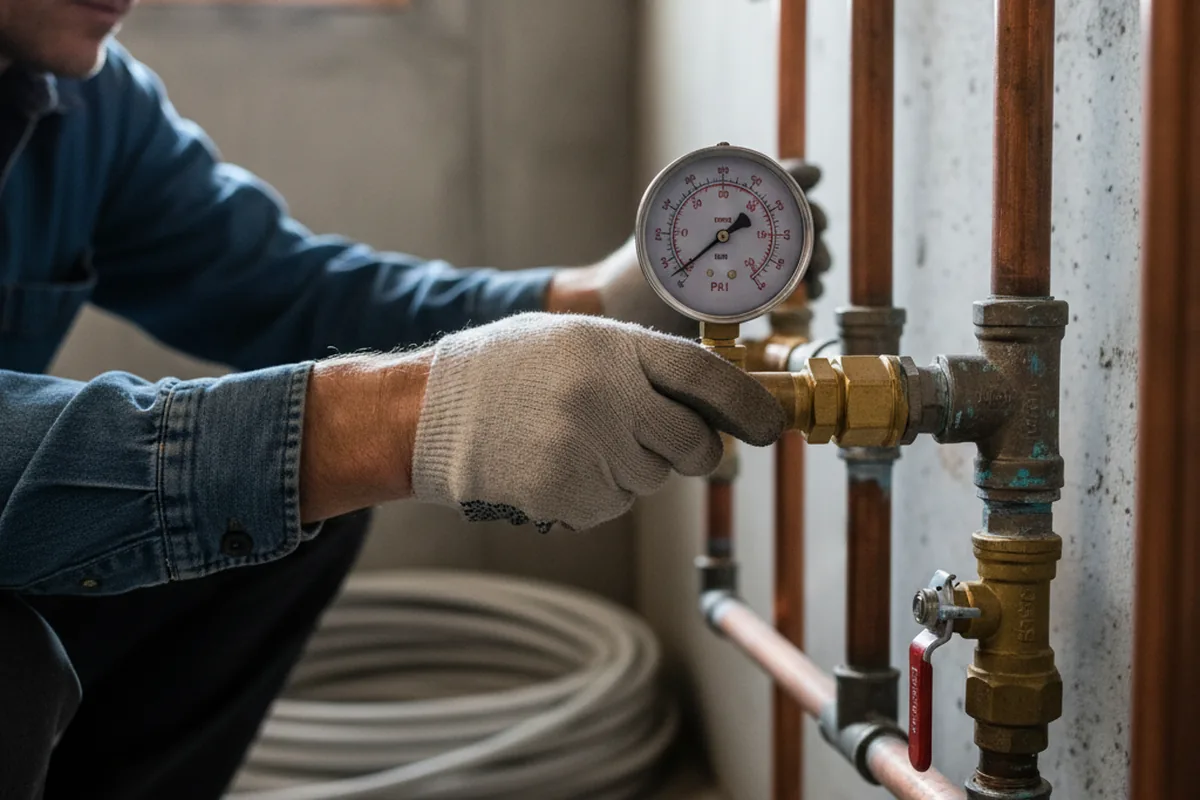 Pressure testing a repaired line during Water Line Repair in Glen Arm